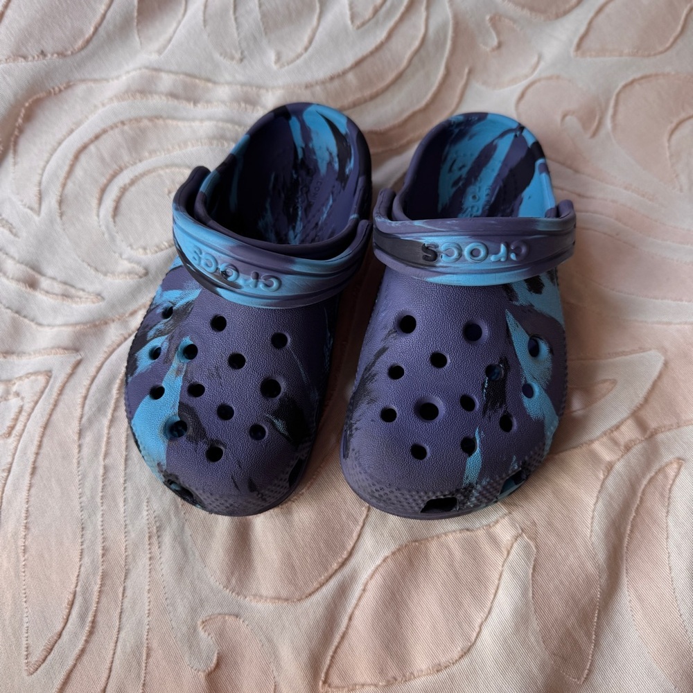 Crocs Kids' Blue and Purple Clogs